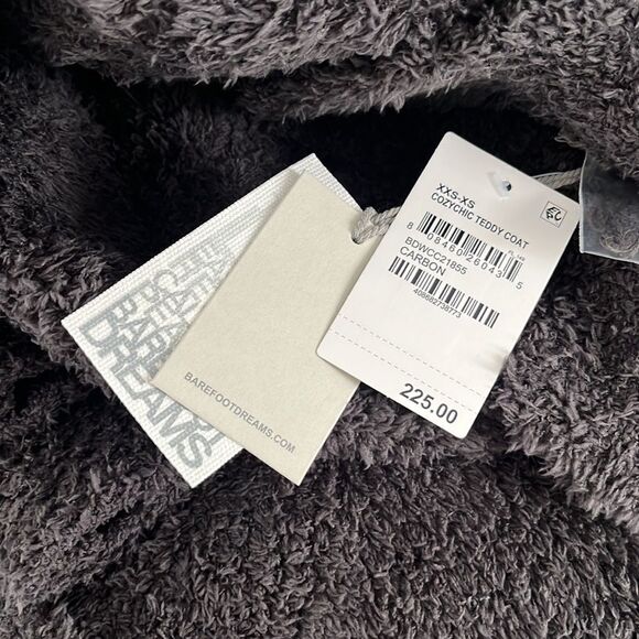 Barefoot Dreams Cozychic Teddy Coat in Carbon Gray XXS/XS NWT - Picture 6 of 7